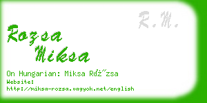 rozsa miksa business card